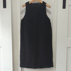 Ann Taylor Black Lace Mini Shift Dress Size 8